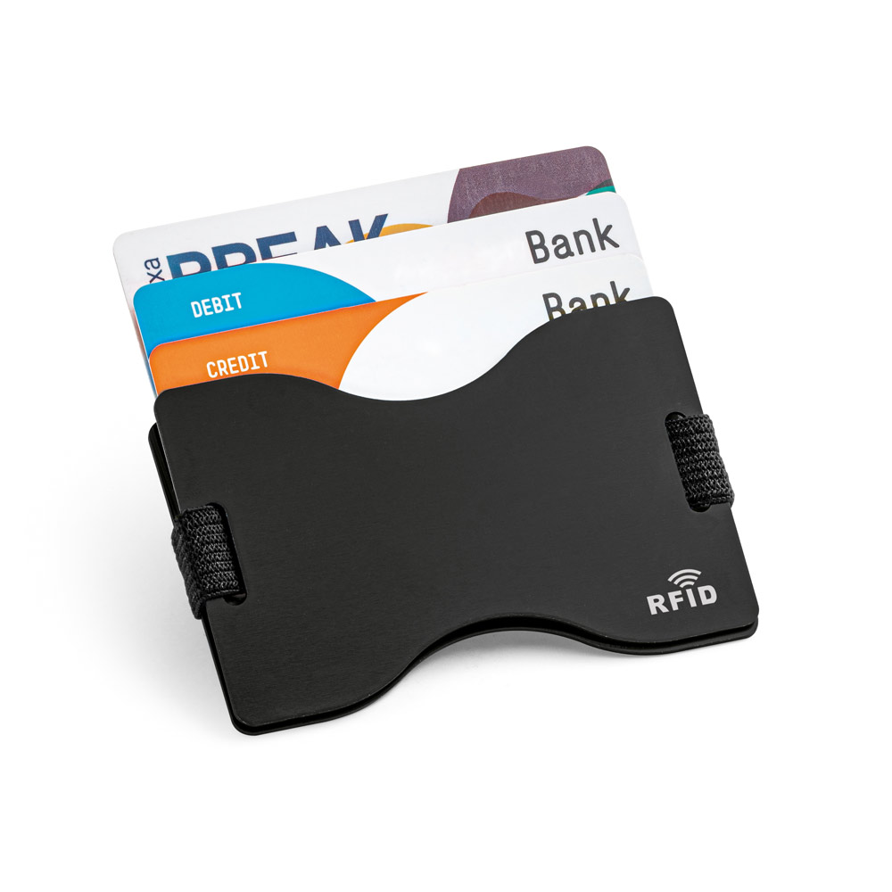 MULLER. Porta cartões com bloqueio RFID e fita elástica em poliéster - Imagem 3