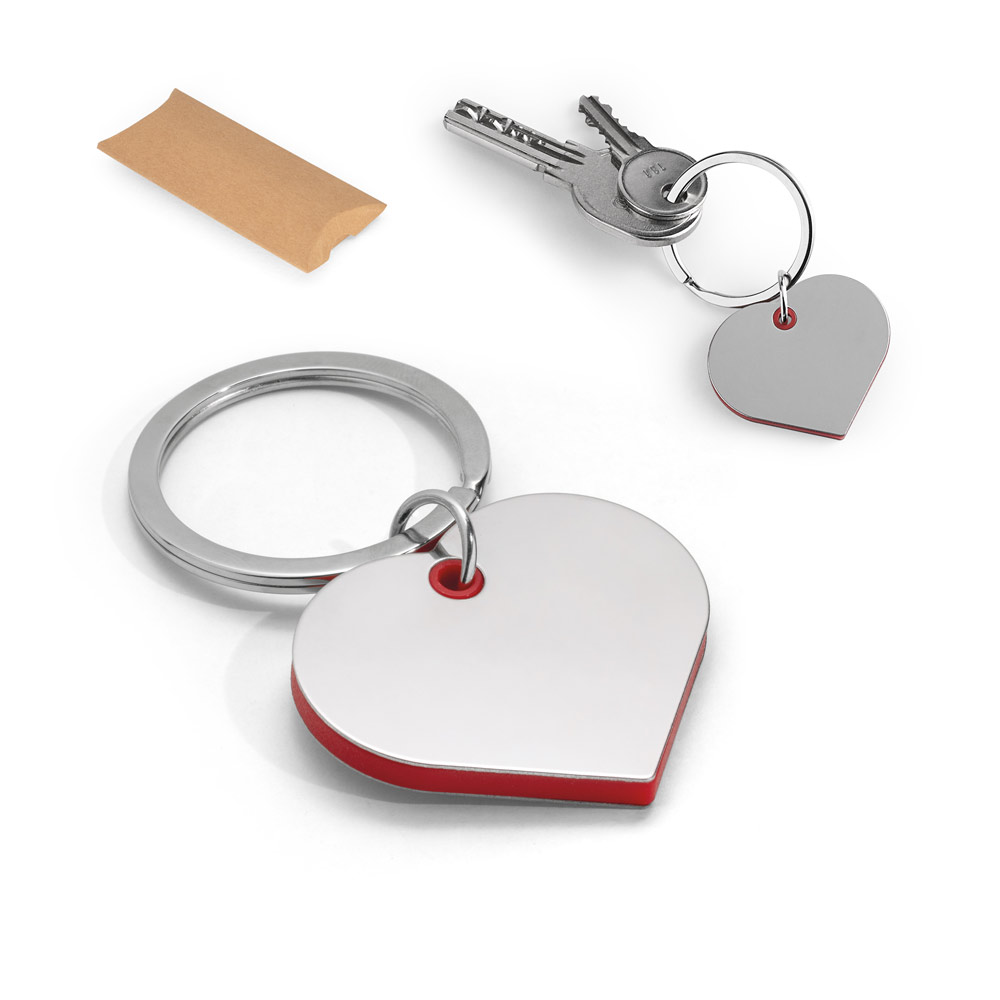 BASSO. Chaveiro coração em metal e ABS