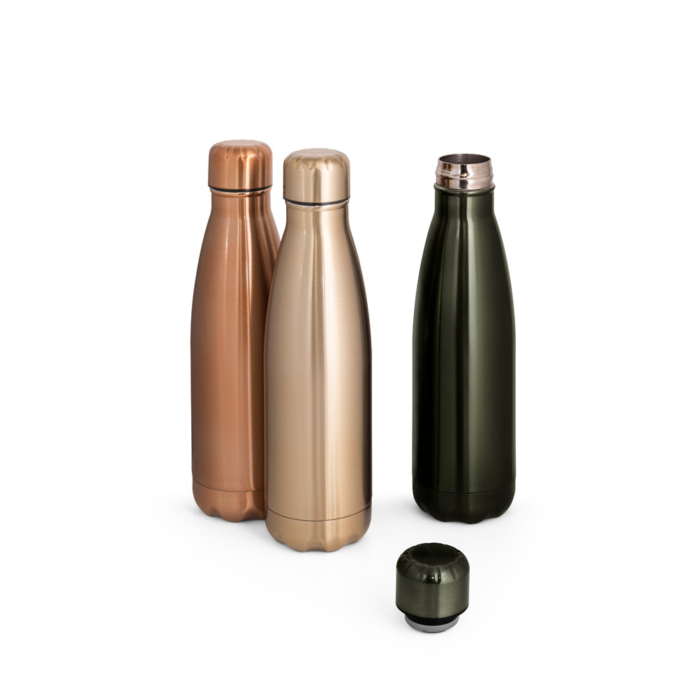 SHOW METALLIC. Garrafa em aço inox de parede dupla térmica, isolada a vácuo e acabamento metalizado 510 mL - Imagem 5