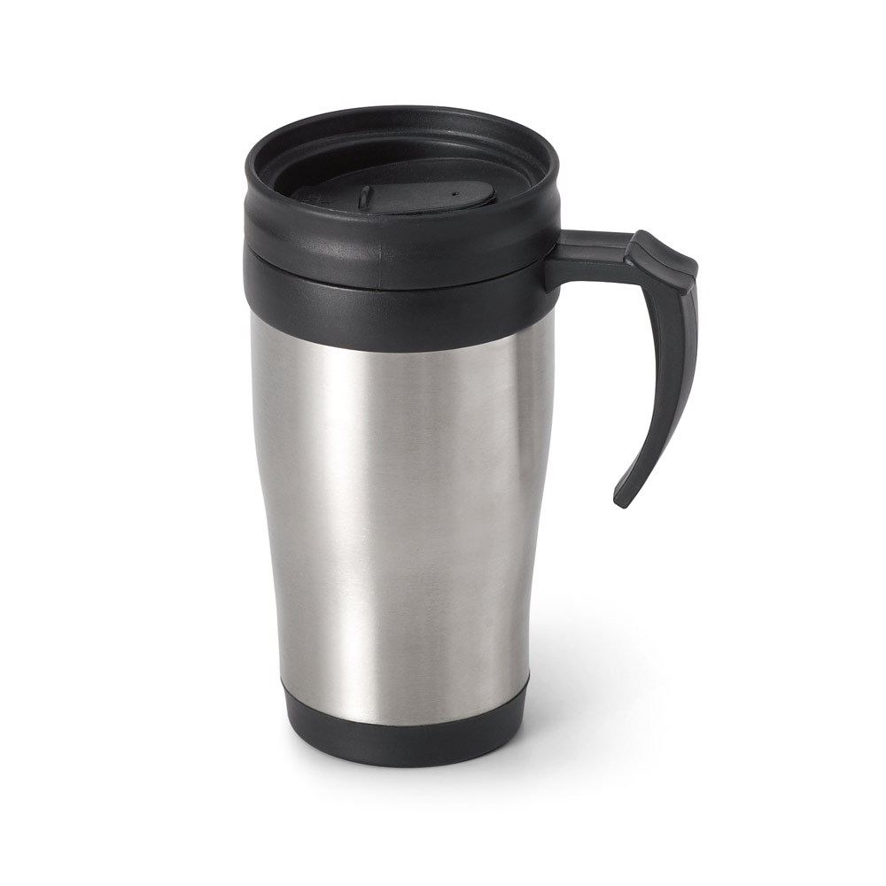 NOAH. Caneca de viagem térmica de aço inox e PP, de parede dupla isolada a ar 420 mL - Imagem 3