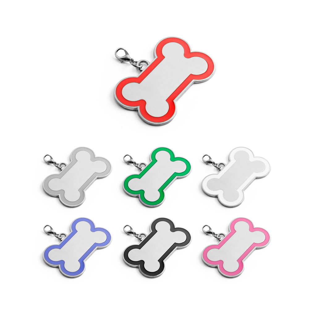 KRATOS. Chaveiro em formato de osso com linha colorida à volta