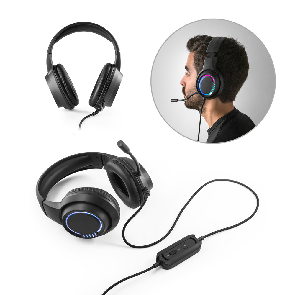 THORNE HEADSET RGB. Fones de ouvido para jogos com microfone de alta qualidade incorporado com luzes RGB