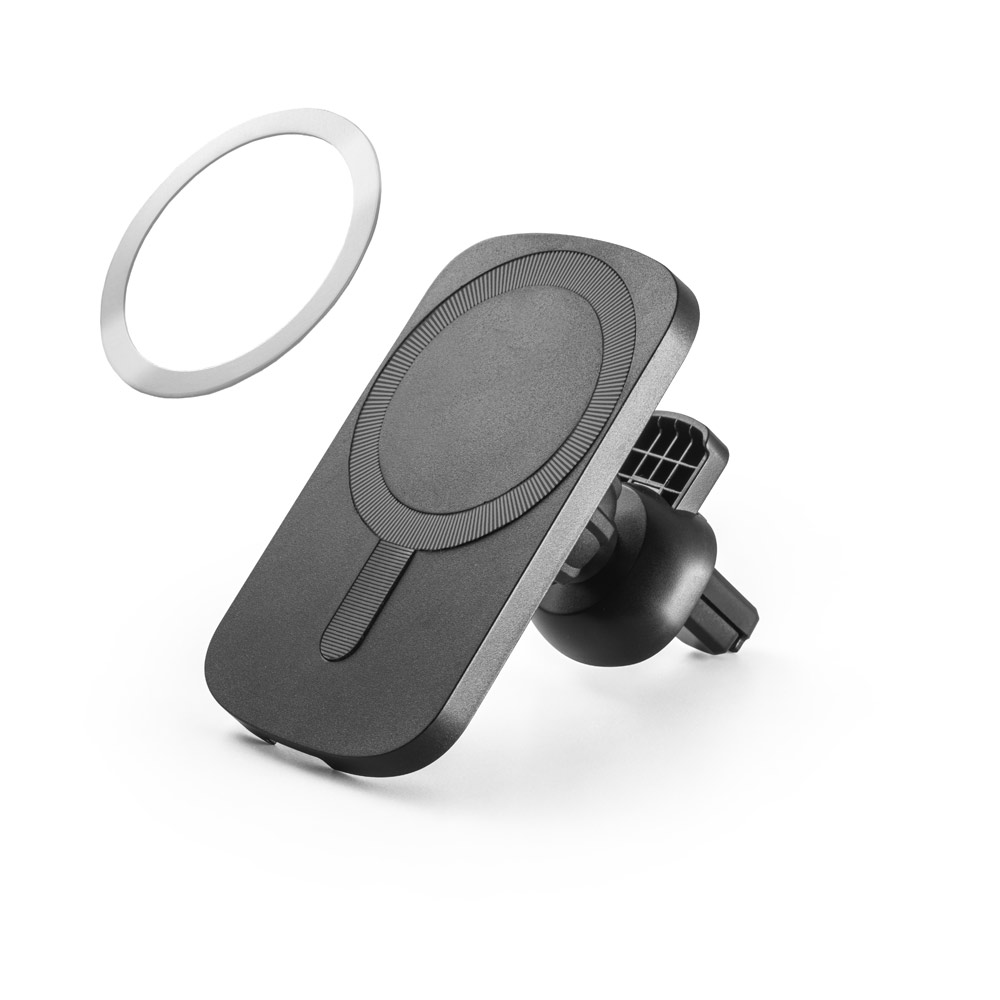 KOCH. Carregador magnético por indução (wireless) super-rápido em ABS 60% reciclado e silicone com a funcionalidade de suporte para carro - Imagem 6