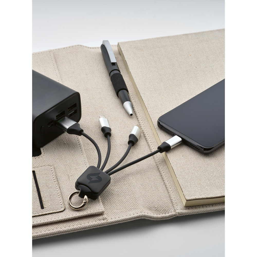 YALOW. Cabo USB de carregamento rápido 3 em 1 com corpo em PET 100% reciclado - Imagem 4